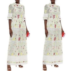 Antik Batik Fanya Embroidered Sheer Maxi Dress l -V.C..Andrews' Pearl in Mist